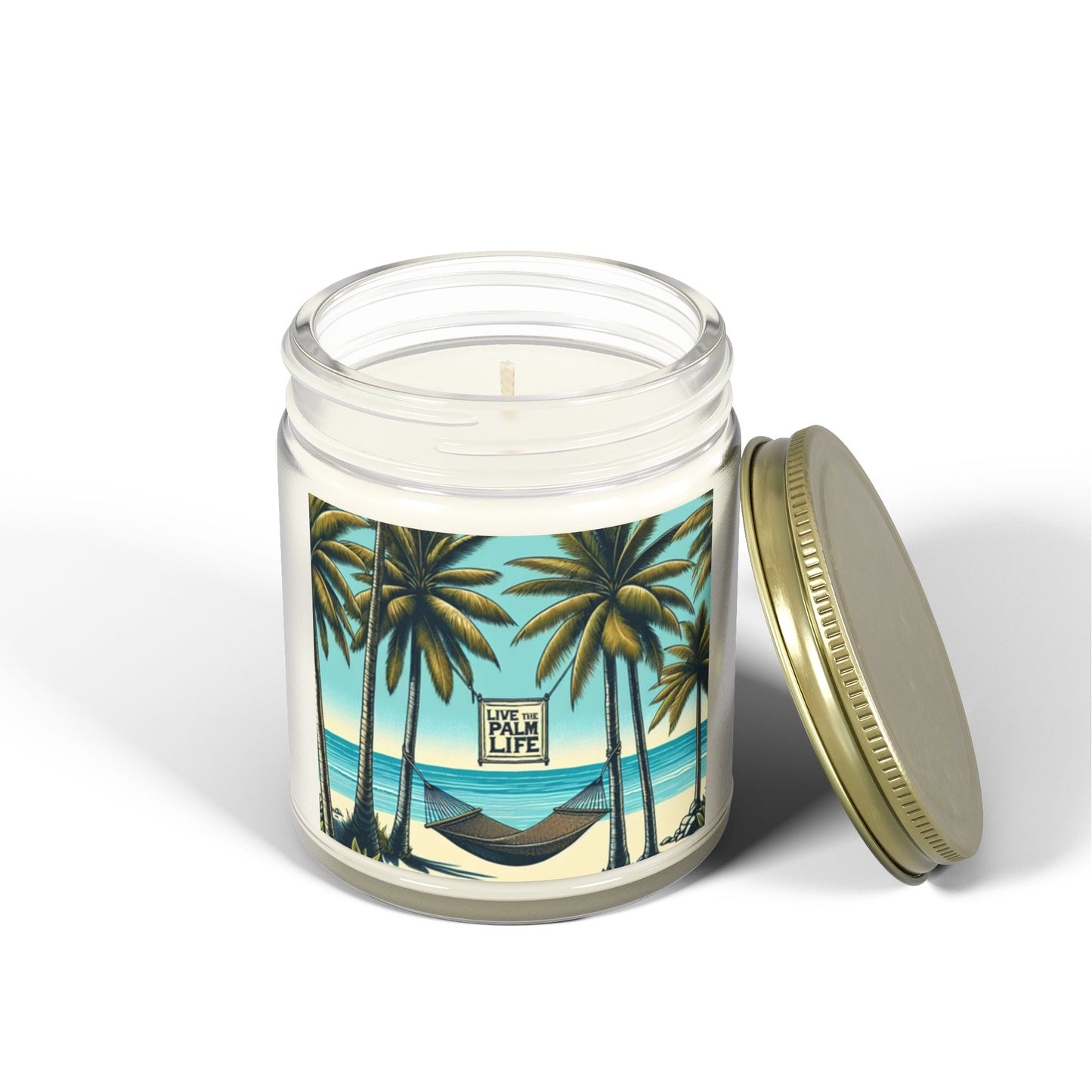 Scented Candles, Coconut Apricot Wax (4oz, 9oz) - Hammock on the Beach