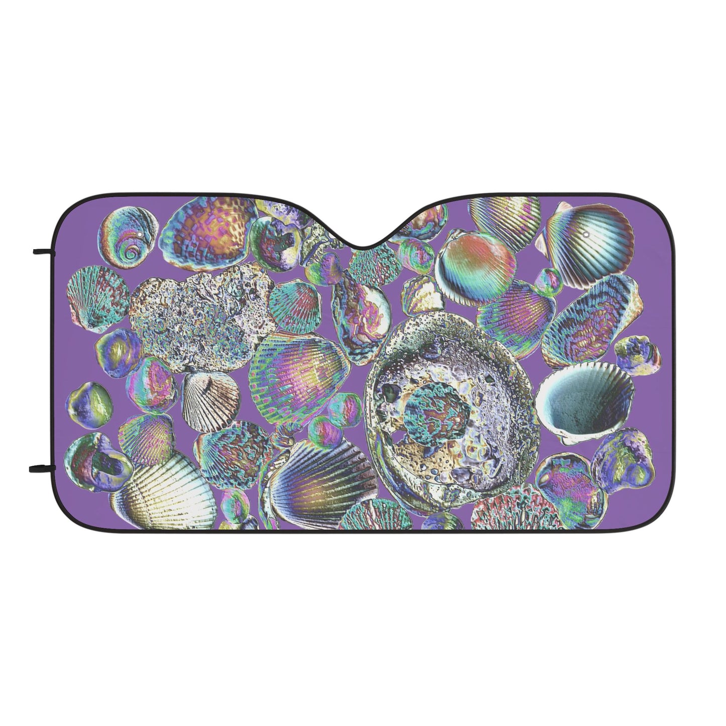 Coastal Car Sun Shades / Heatwave Seashell Collection, Light Purple