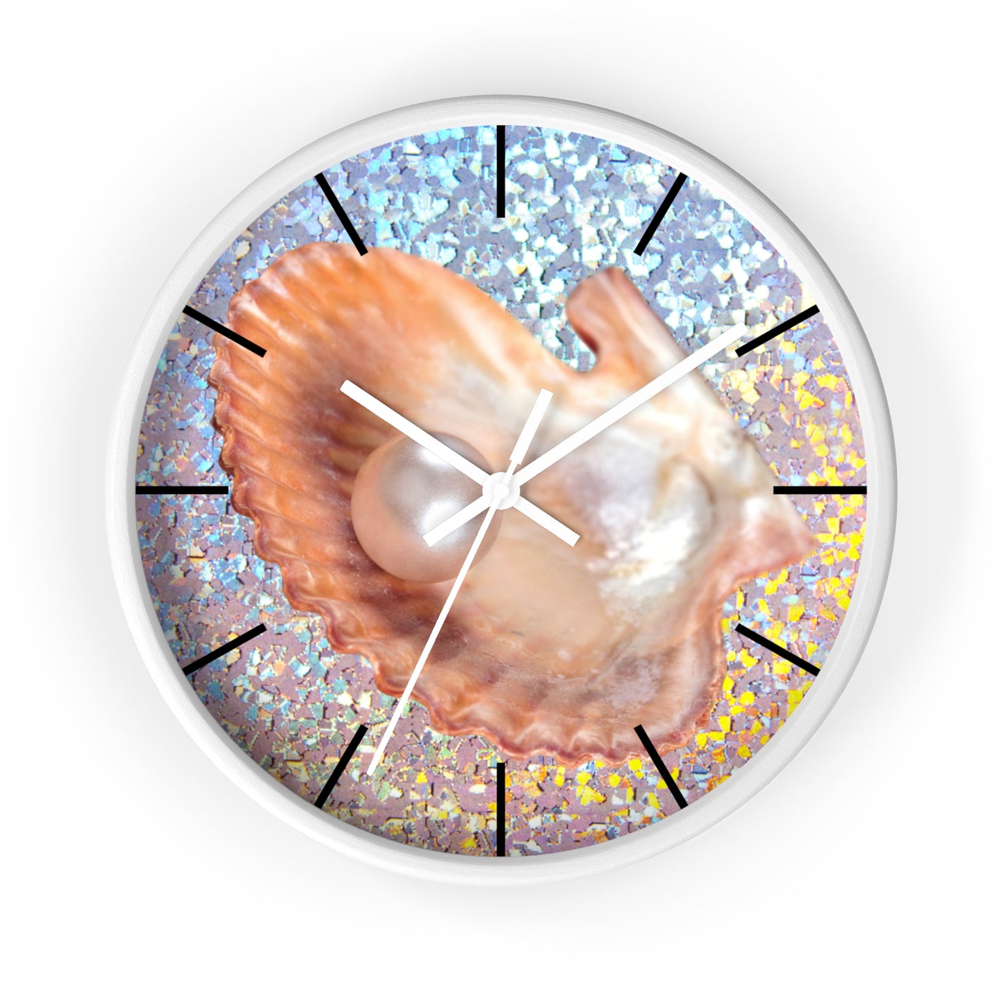 Wall Clock, Disco Peach Pearl Oyster, Hands/Base Variants