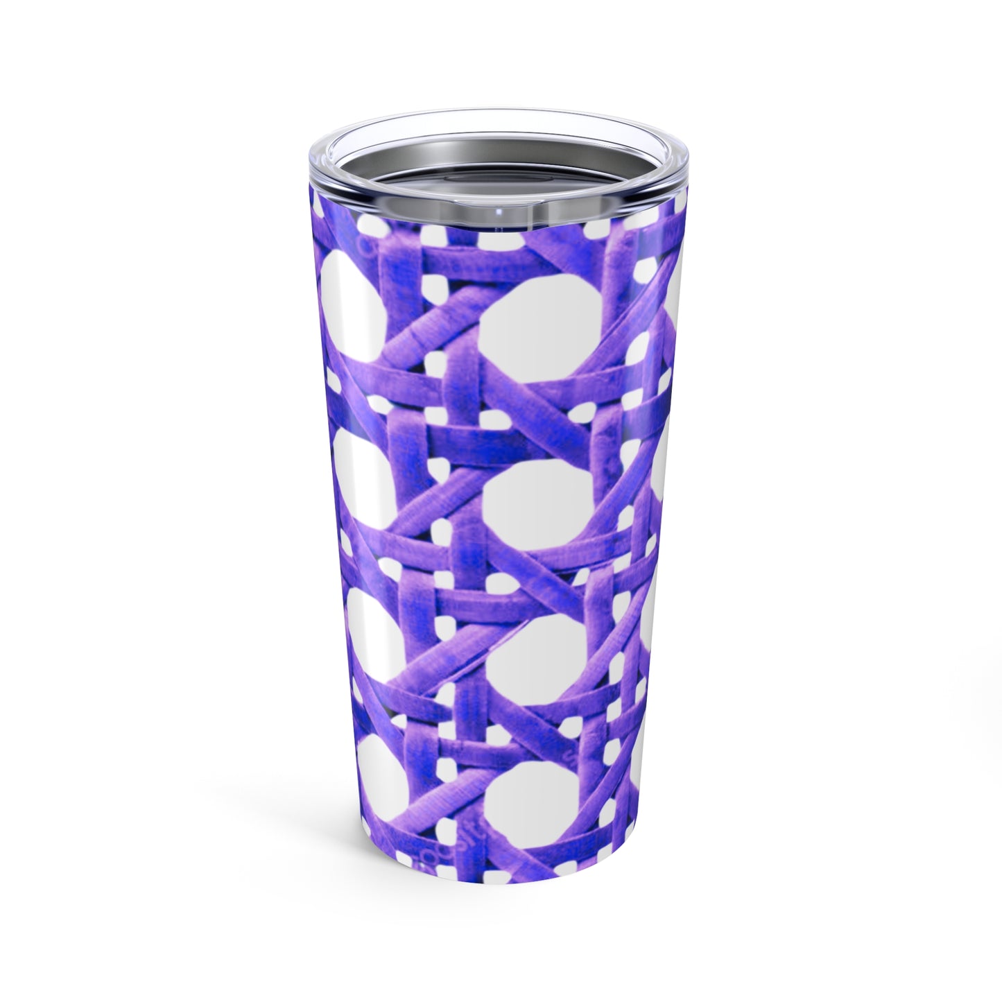 20oz Tropical Glossy Tumbler, Stainless Steel / Purple Wicker