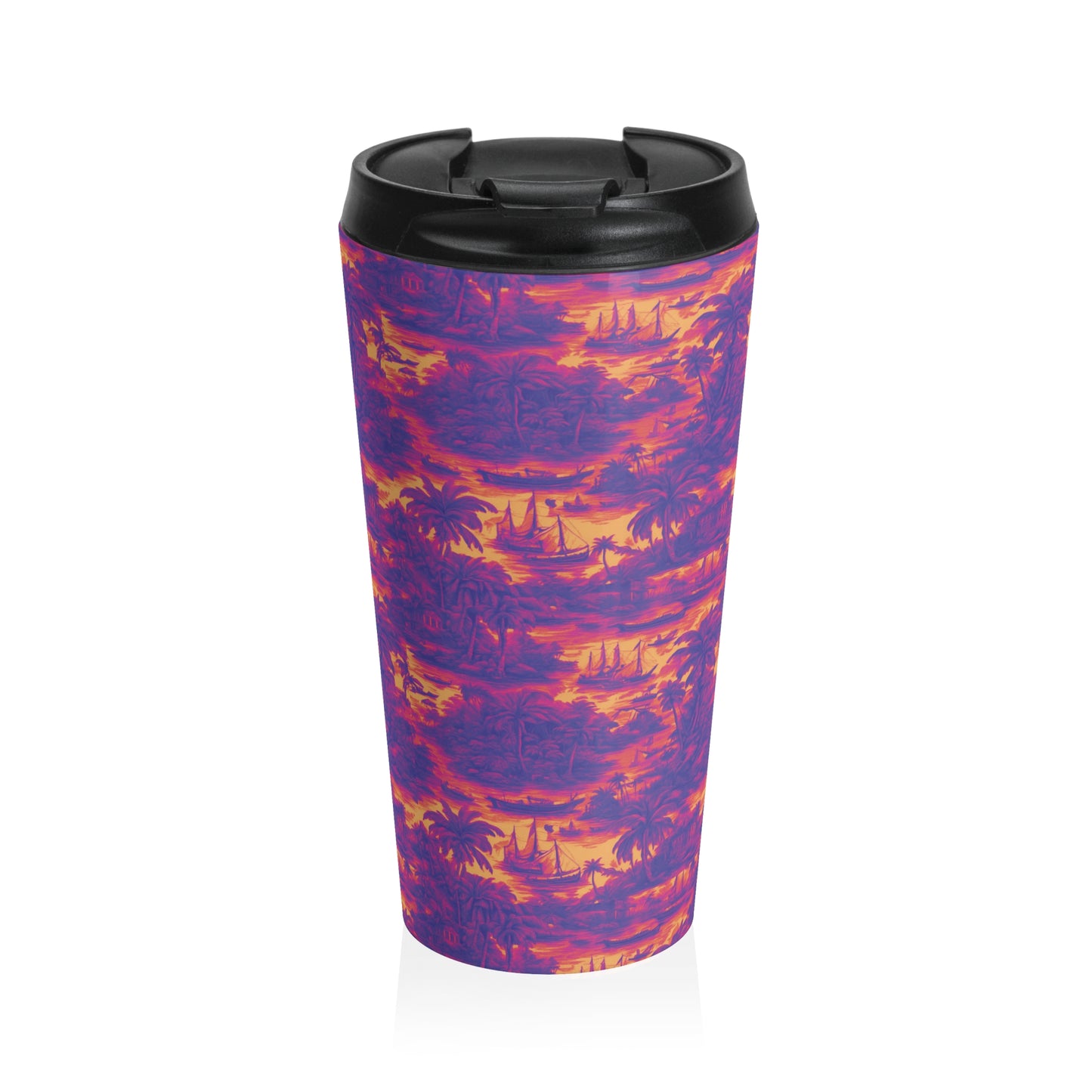 15 oz. Stainless Steel Travel Mug / Tropi Trip Toile Heatwave