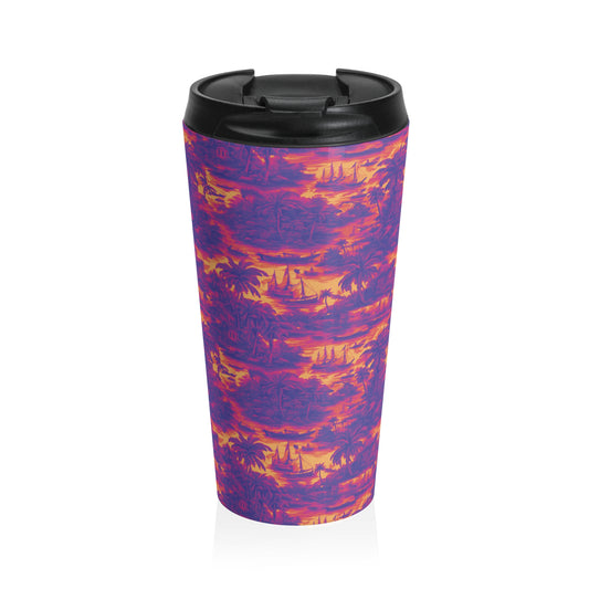 15 oz. Stainless Steel Travel Mug / Tropi Trip Toile Heatwave