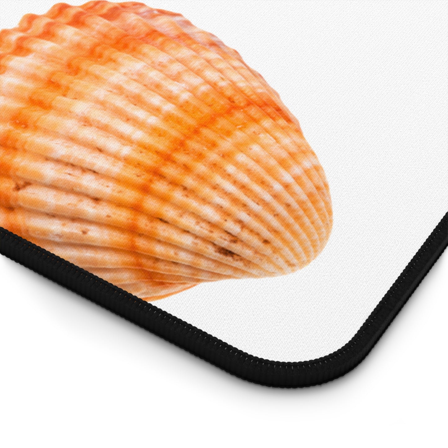 Tropical Mouse Pad/Desk Mat, 3 Sizes - Seashell Design, Perfect for Home Office / Orange Scallop, White