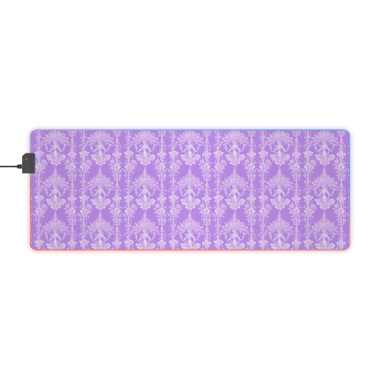 LED Gaming Mouse Pad With Vibrant RGB Lighting, 4 Sizes / Pearl Lady Toile, Amethyst