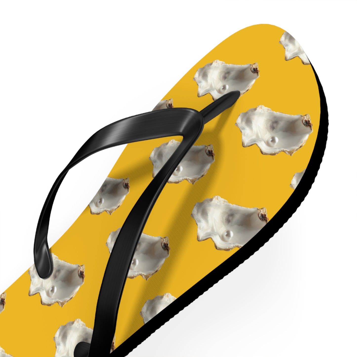 Flip Flops - White Pearl Oyster, yellow