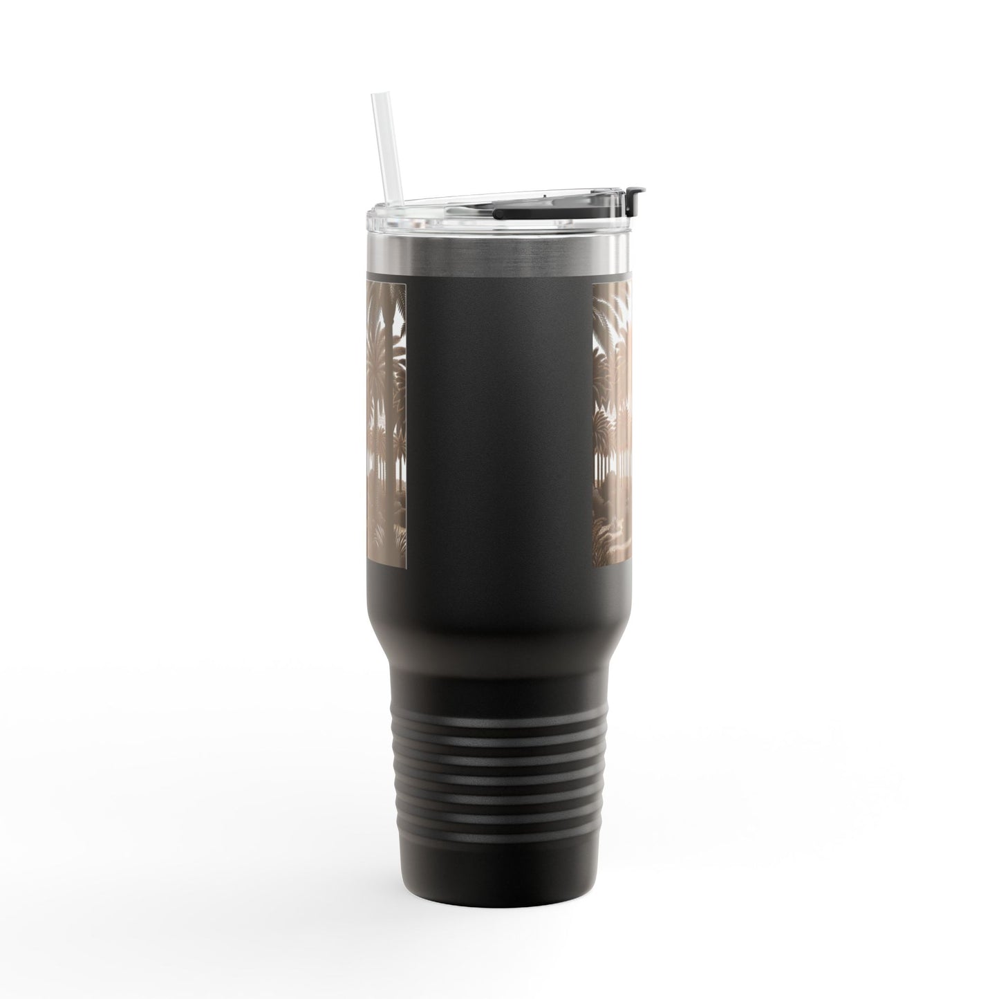 Woodcut Palms Insulated Travel Mug - 40oz - Perfect for Outdoor Adventures