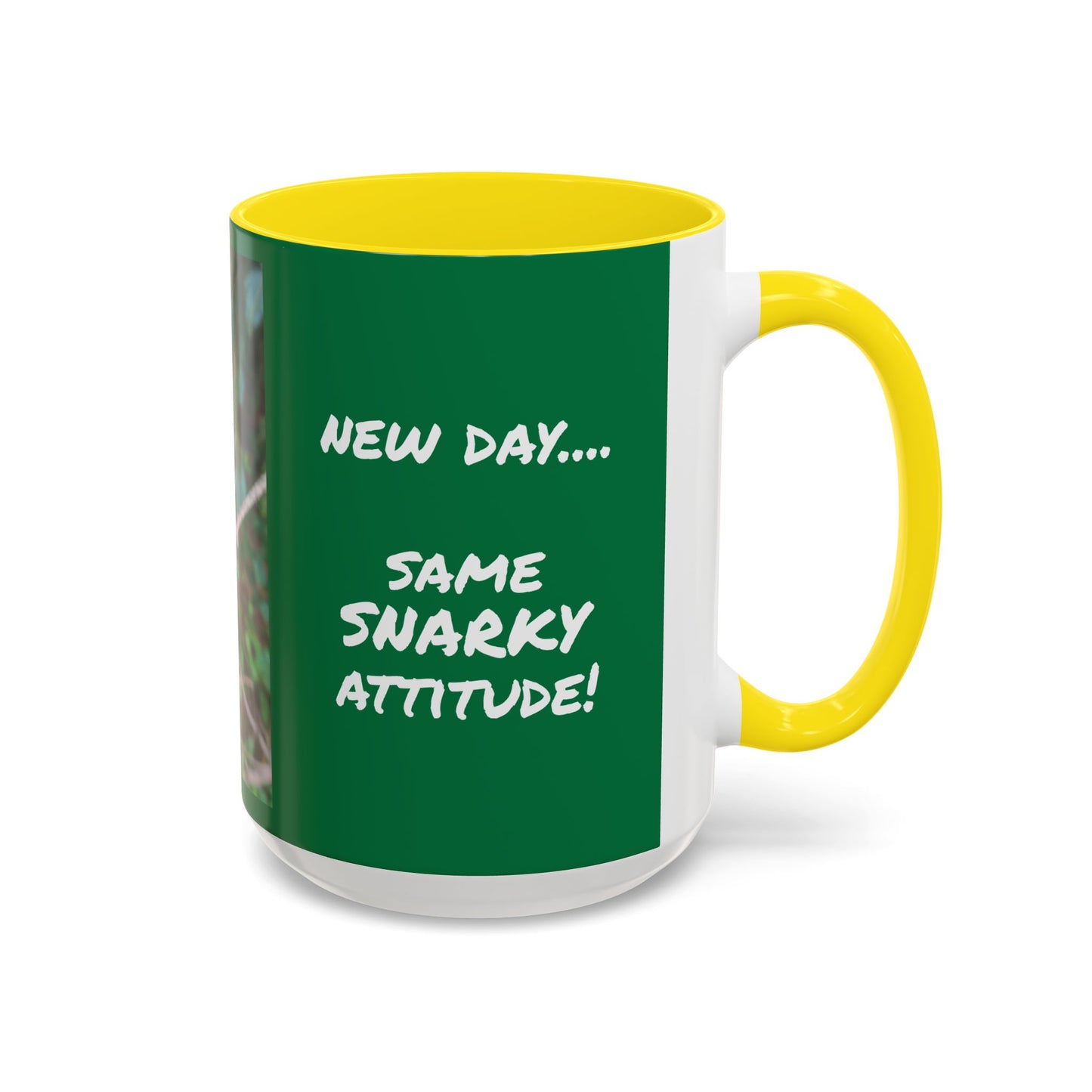 Parrot Accent Coffee Mug (11, 15oz), 8 Colors - Same Snarky Attitude, green