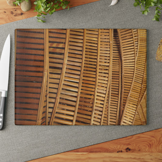 Glass Cutting Board, 2 sizes - Natural Bamboo Flow