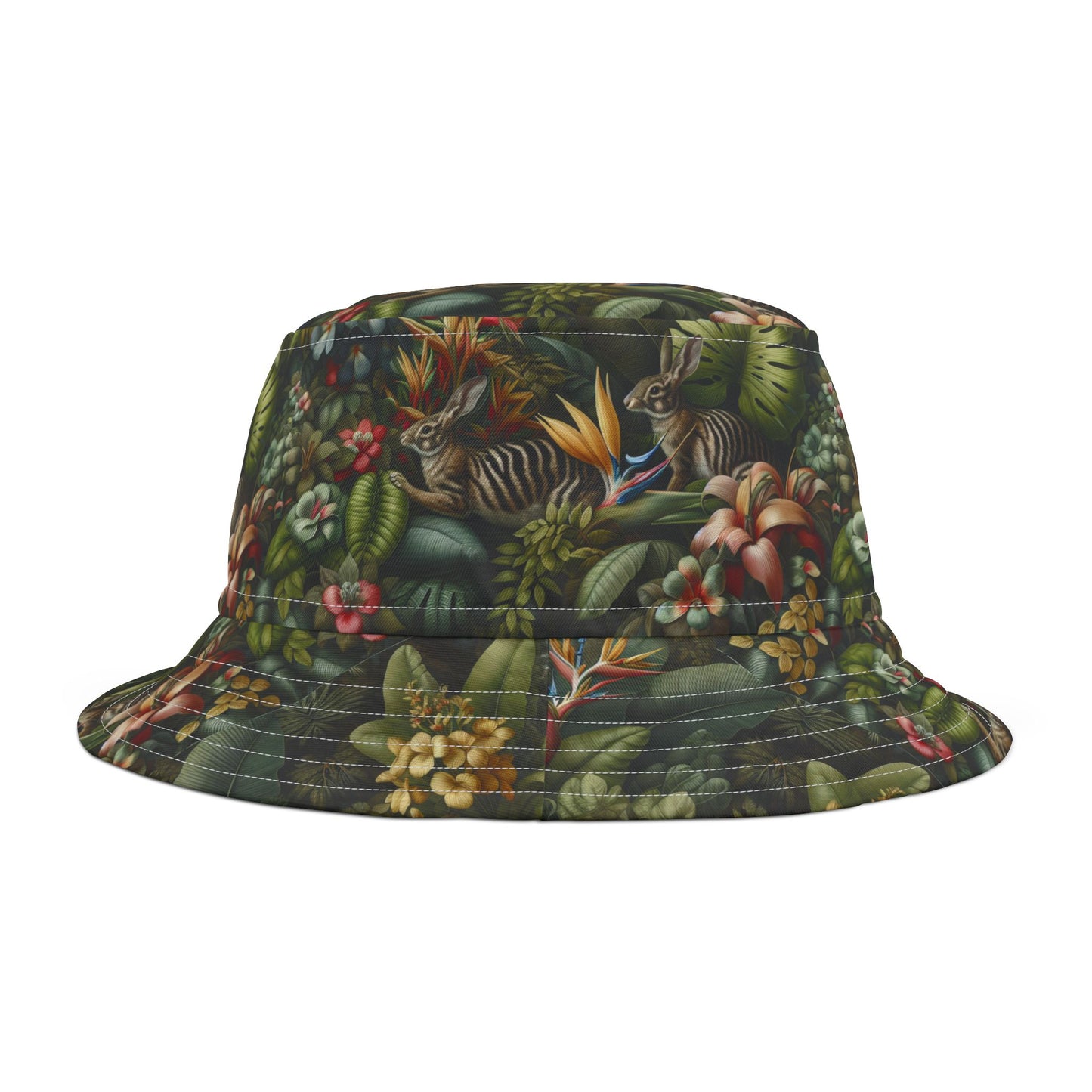 Tropical Polyester Bucket Hat, 2 Sizes - Rainforest Rabbit Outing