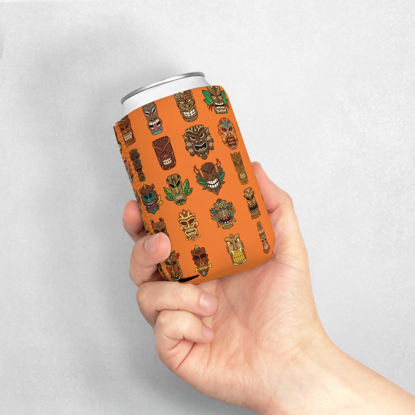 Tiny Tiki Dudes/Lt. Crusta Orange Can Cooler Sleeve - Perfect for Outdoor Picnics