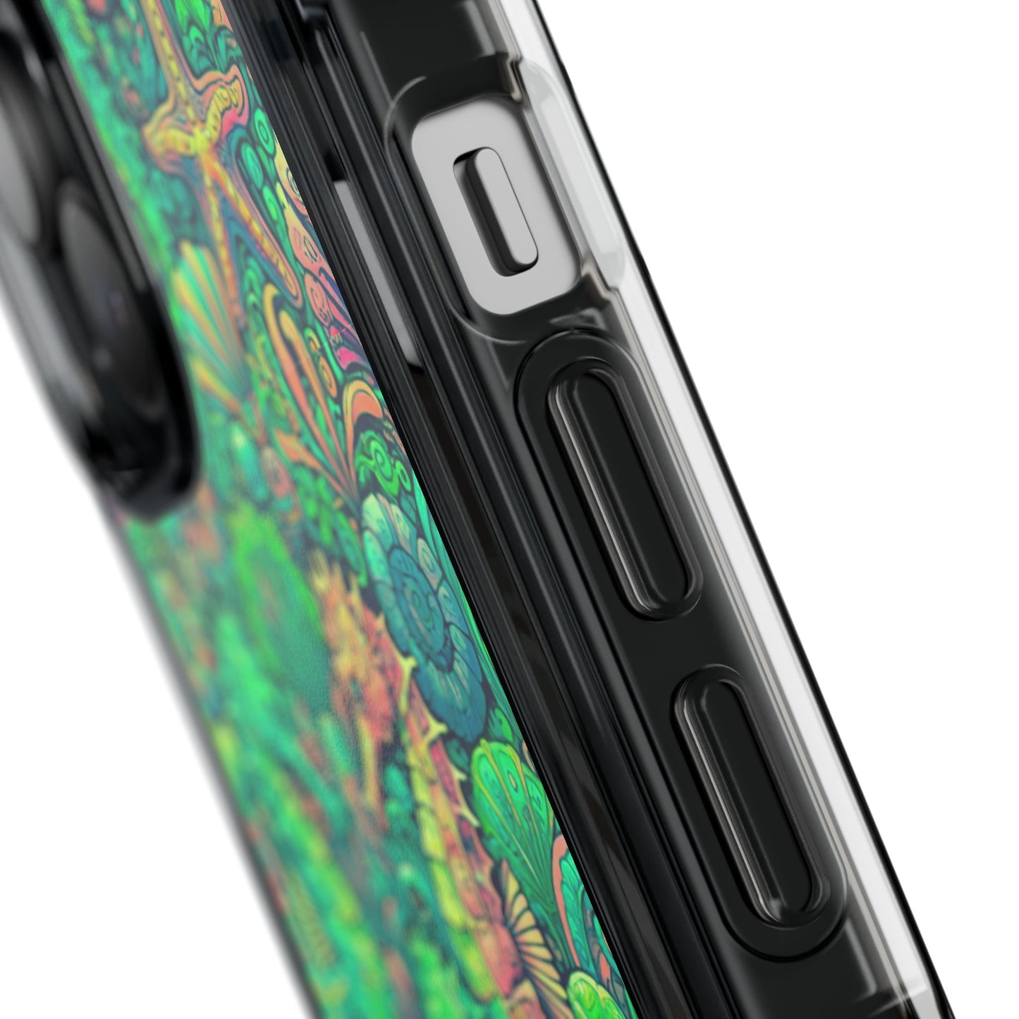 Seahorses/Hot Lime Magnetic Clear Phone Case, Many Models