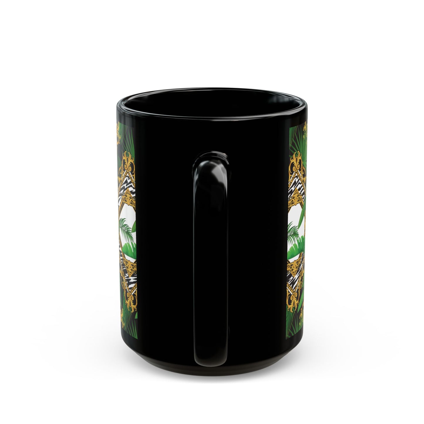 Black Mug (11oz, 15oz), Jungle Luxe, White