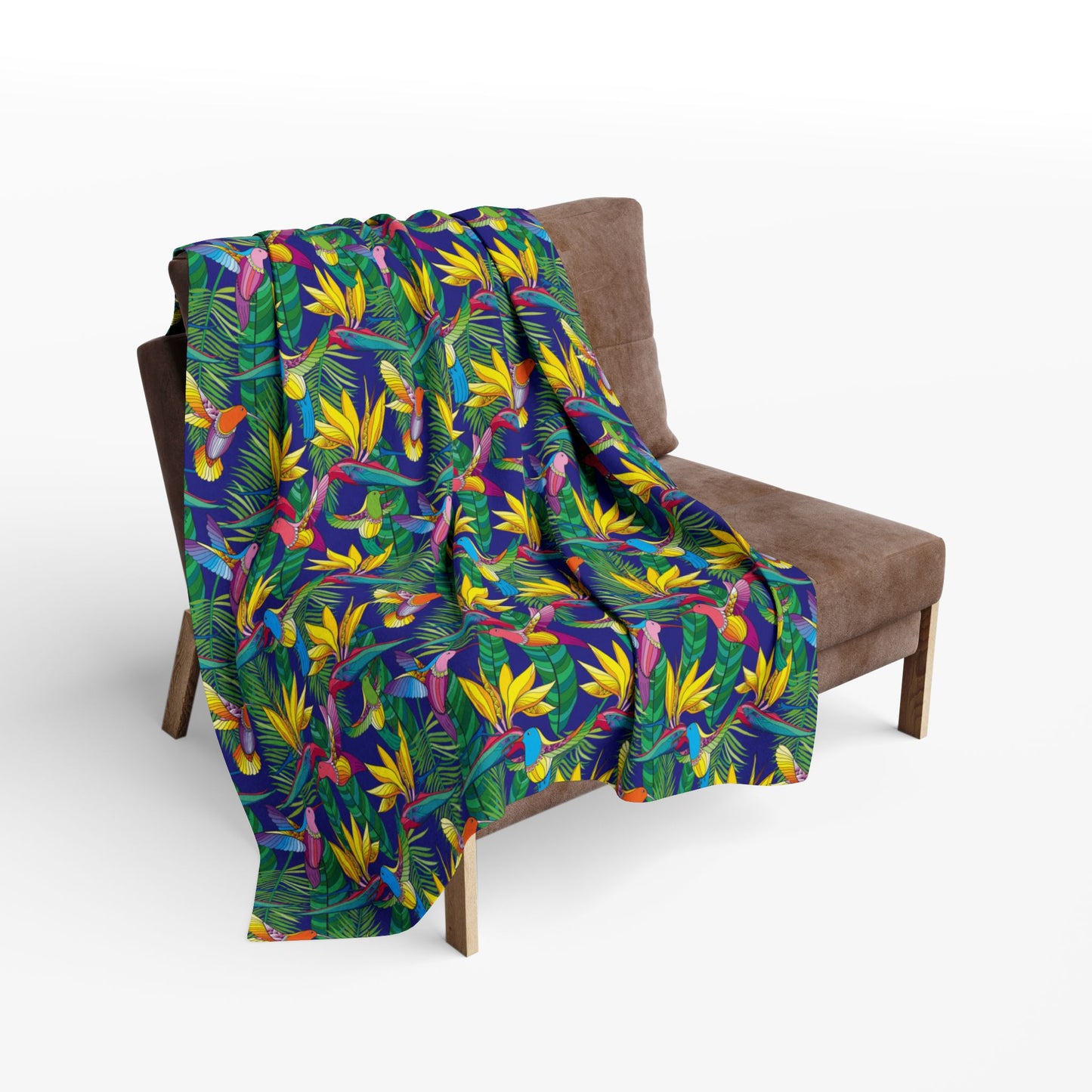 Bird of Paradise Fleece Blanket - Colorful Tropical Design