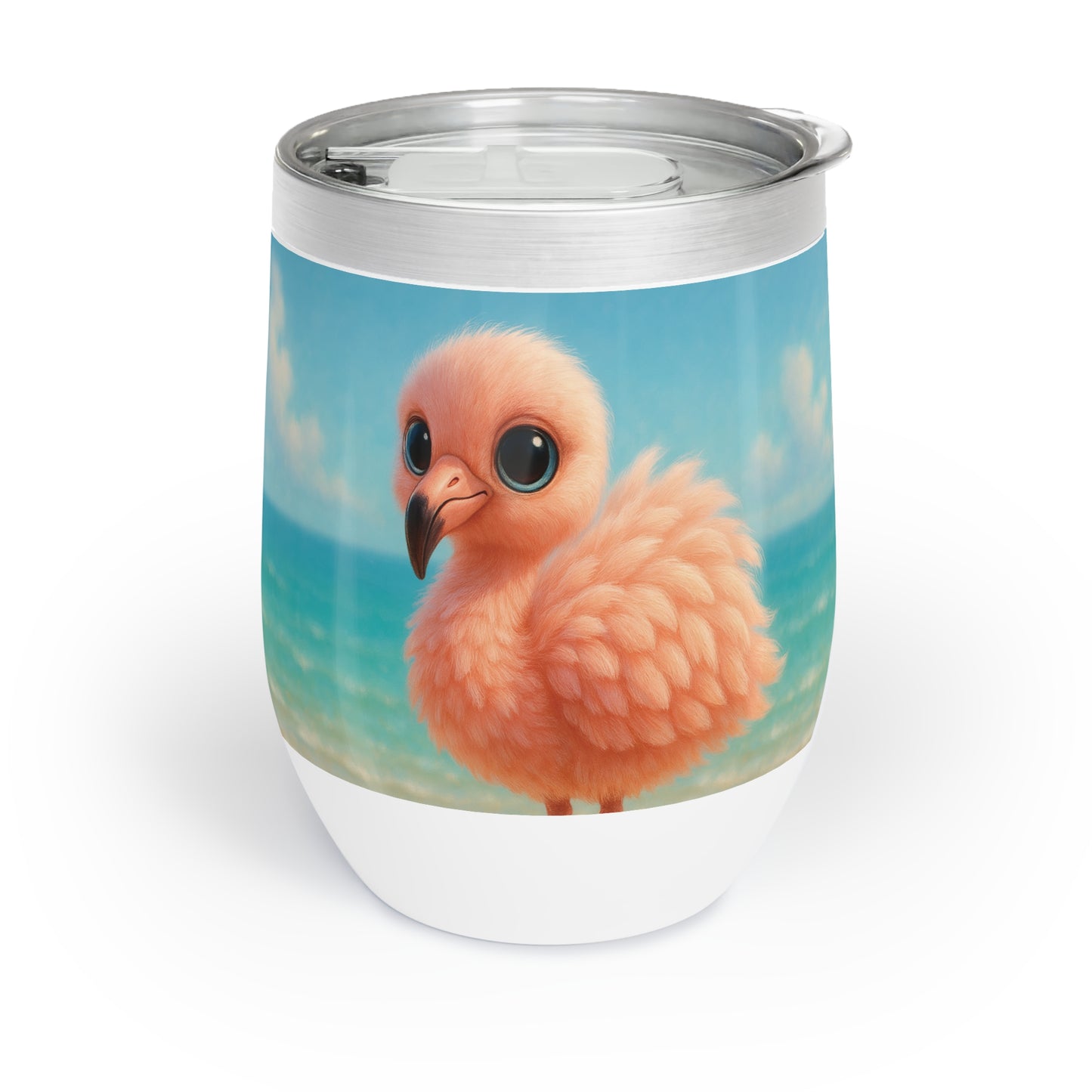 Chill Wine Tumbler with Adorable Baby Flamingo