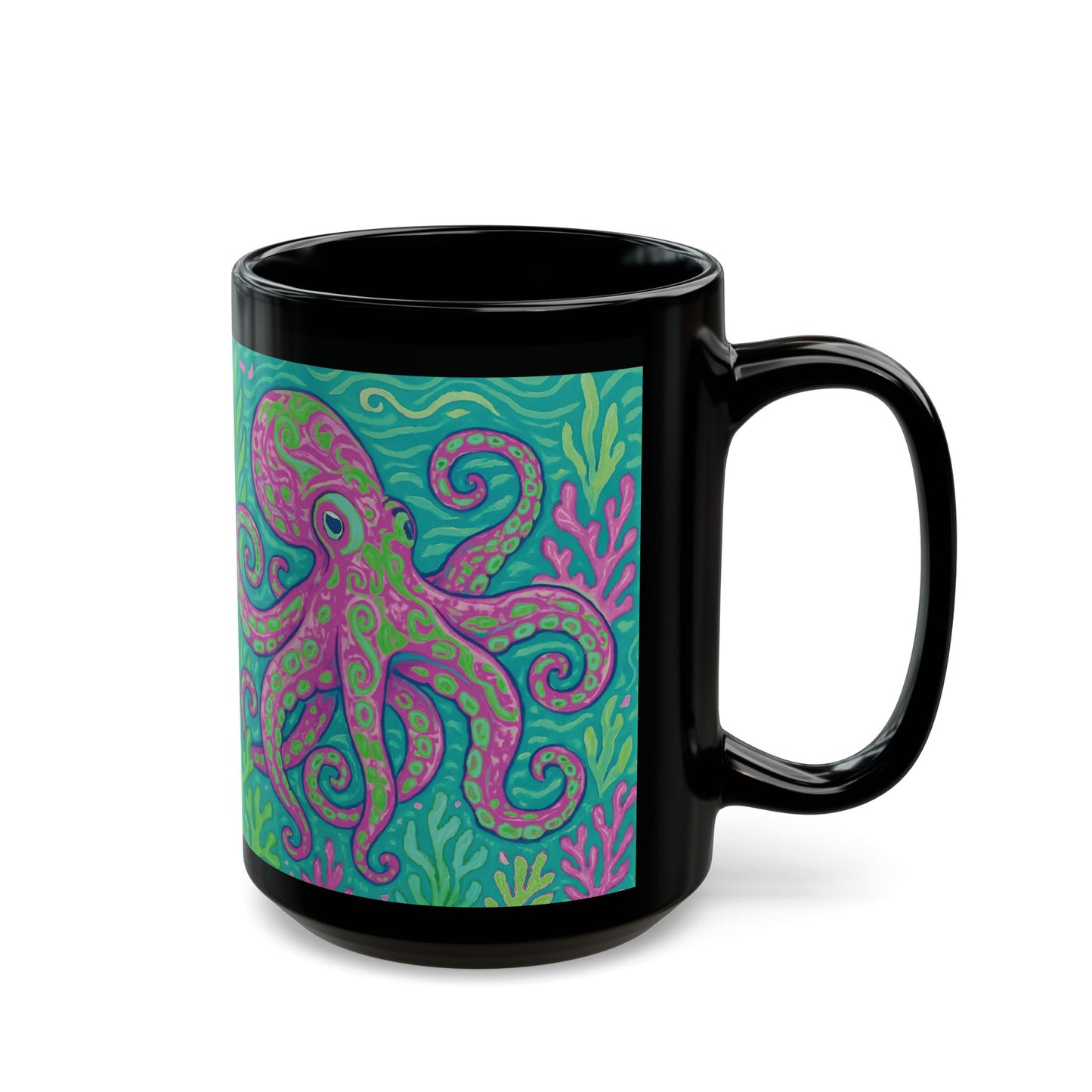 Black Coffee Mug - Purple Kraken Joe