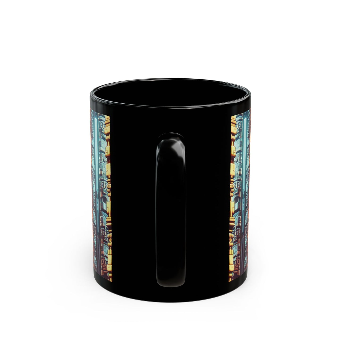 Black Coffee Mug - Techno Tiki Totems