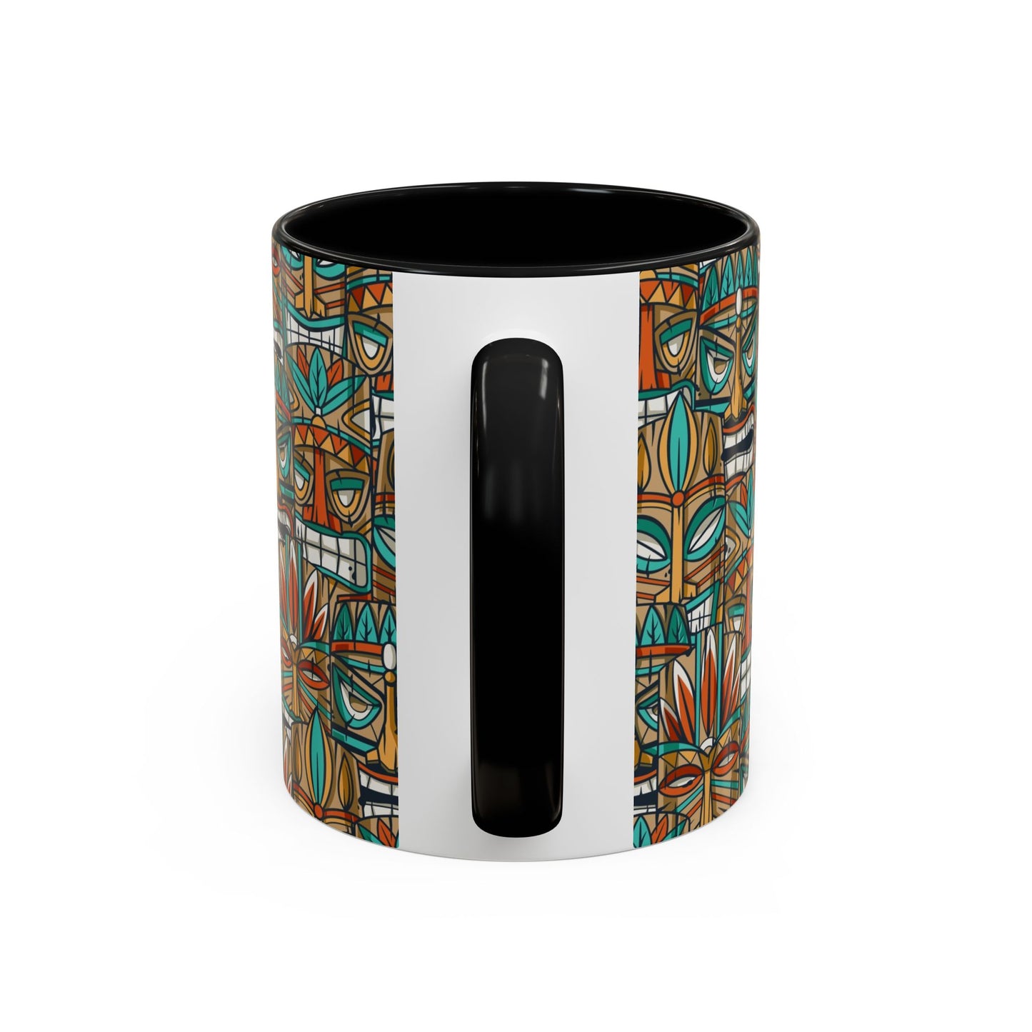 Accent Coffee Mug (11, 15oz), 8 Colors - Turquoise Tiki Party