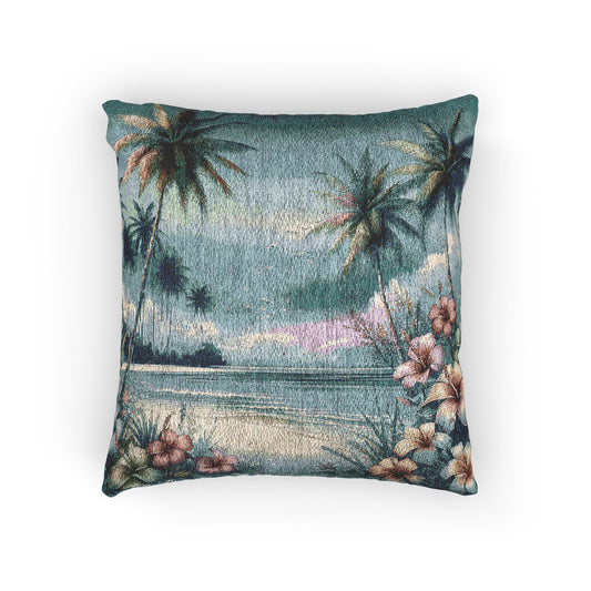 Woven Pillow, 17"W x 18"L ~ Morning Beach