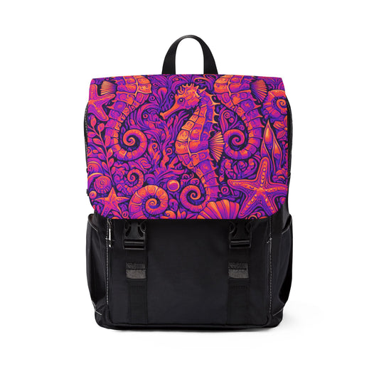 Seahorses/Heatwave Casual Backpack - Perfect for Everyday Adventures