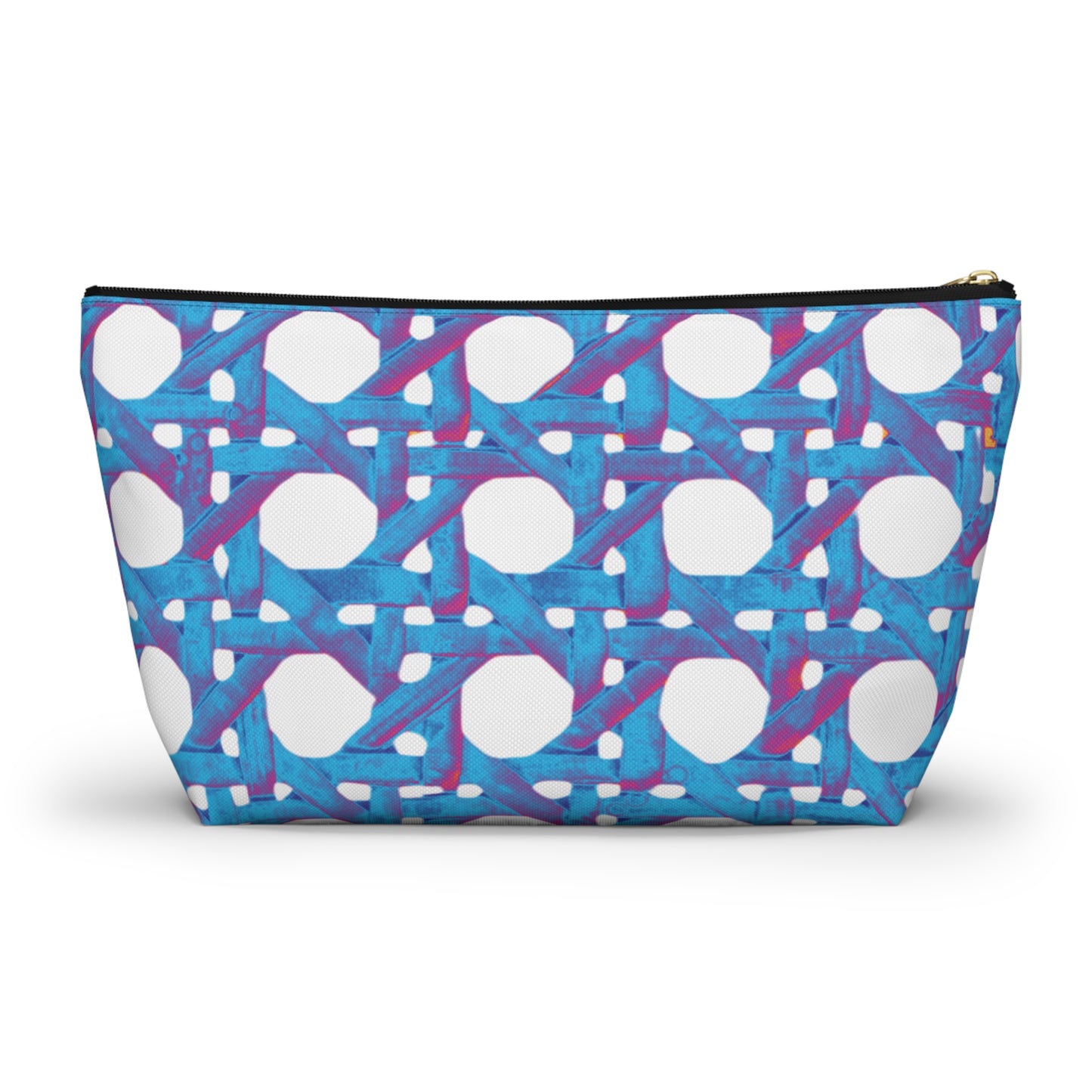 Tropical Accessory Pouch, 2 sizes | Makeup Bag | Perfect for Travel & Everyday Use / Beach Chair Wicker, Turquoise Pop