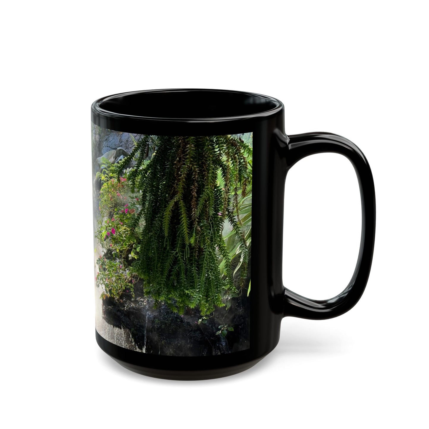 Misty Rainforest River Black Coffee Mug