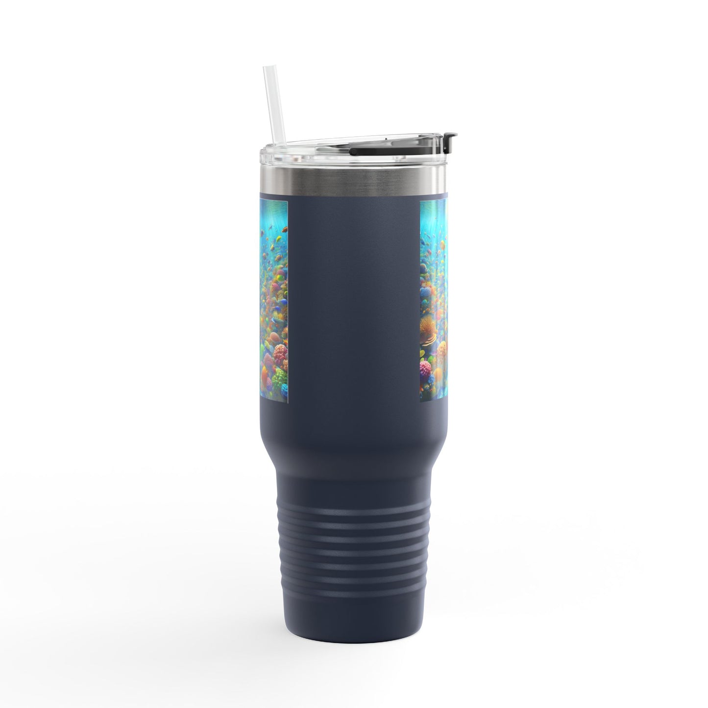 Insulated Travel Mug, 40oz / Busy Coral Reef - Perfect for Outdoor Adventures