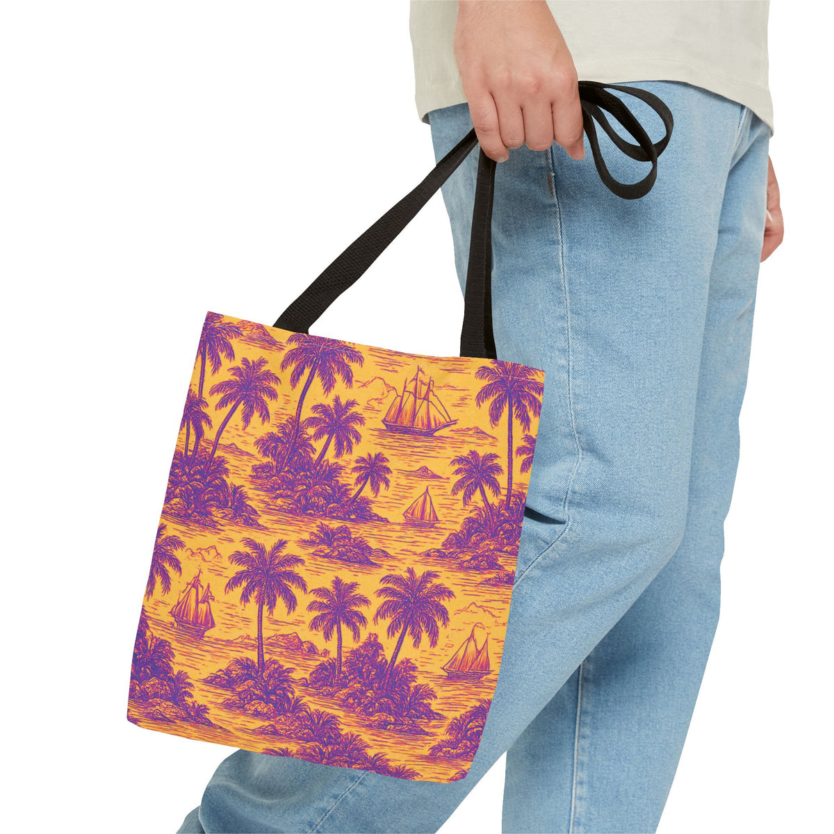 Faraway Toile/Pop Tote Bag - 3 Sizes