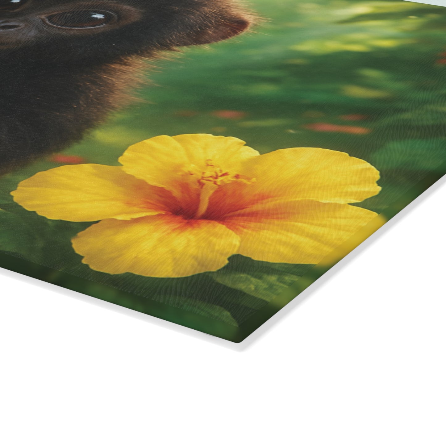 Glass Cutting Board, 2 sizes - Baby Howler Monkey
