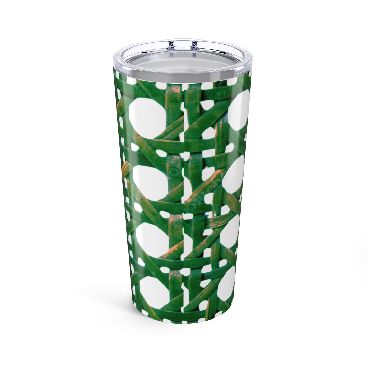20oz Tropical Glossy Tumbler, Stainless Steel / Green Wicker