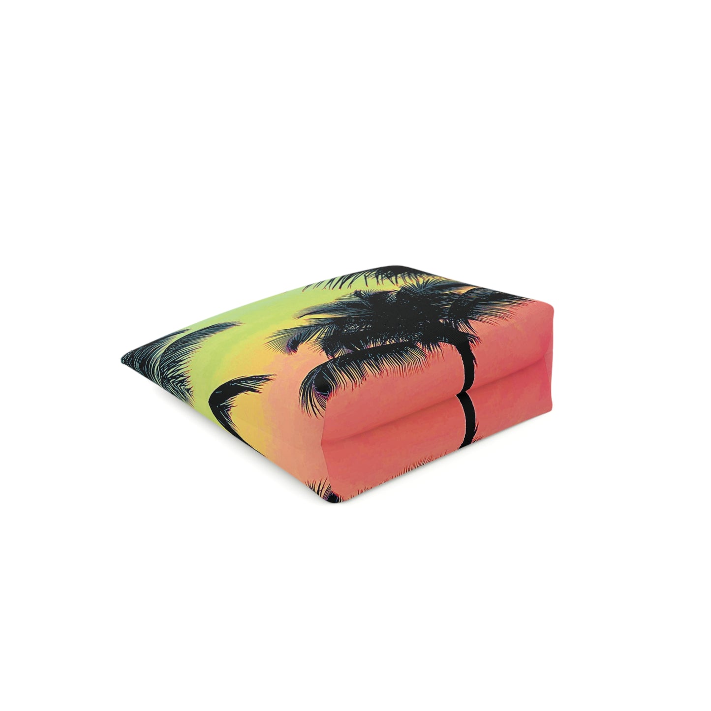 Tropical Cotton Cosmetic Bag, Makeup Pouch, 5 Sizes / Palm Glow, Sangria