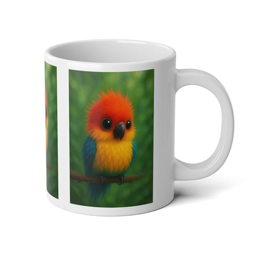 Jumbo Mug, 20oz, Rainforest Baby Parrot | Tropical Coffee Cup