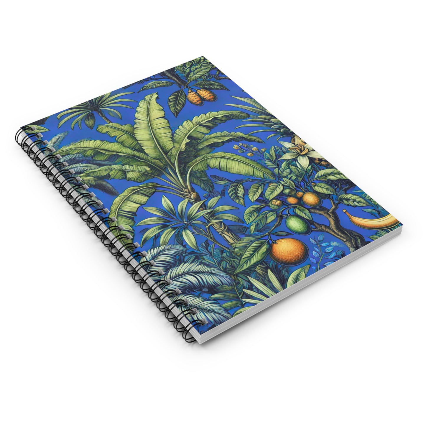 Spiral Notebook - Tropical Fruit, Dark Blue