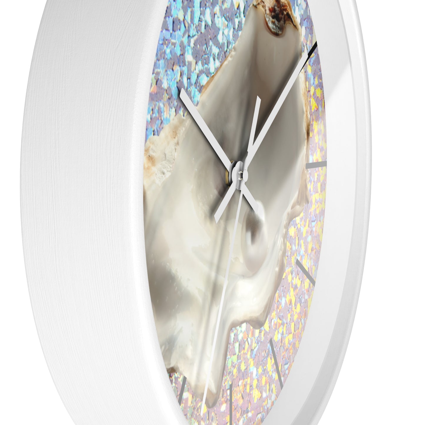 Wall Clock, Disco White Pearl Oyster, Hands/Base Variants