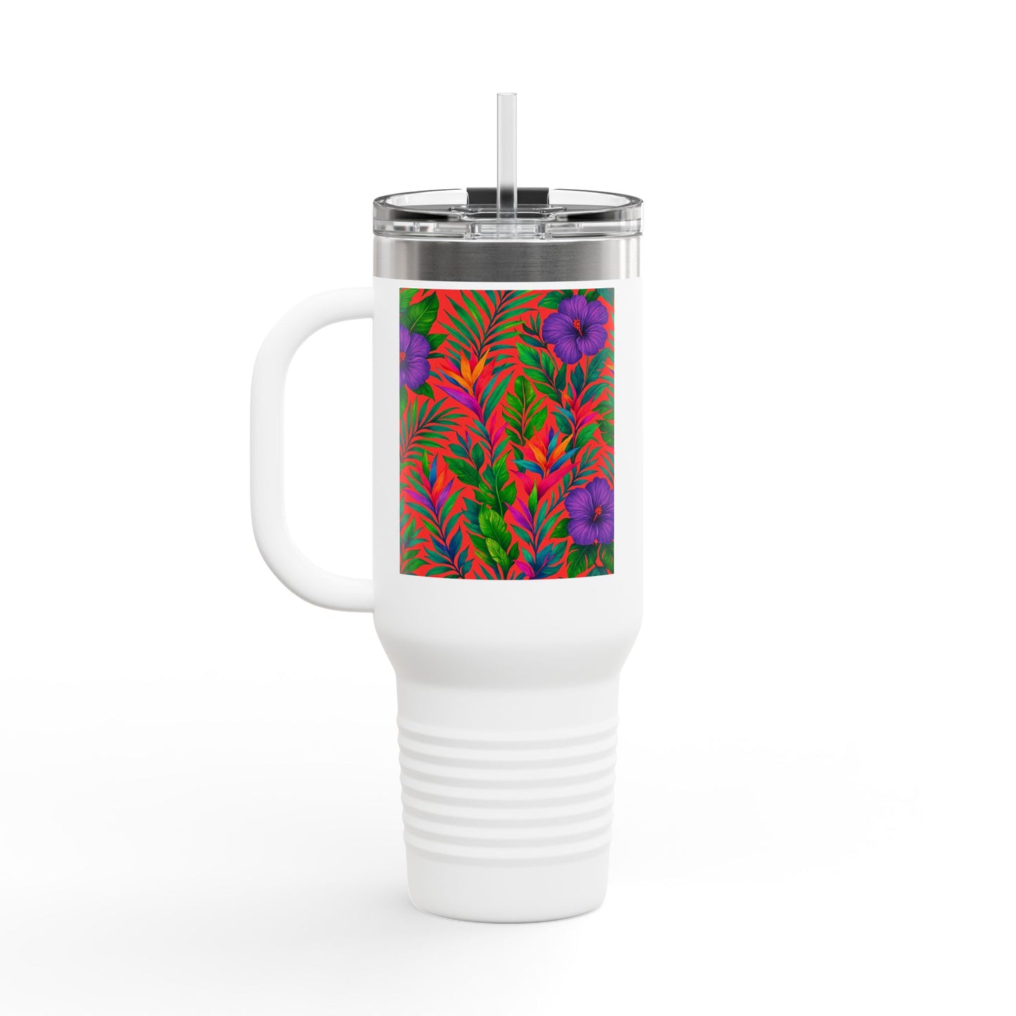 Midnight Flower Coral Insulated Travel Mug - 40oz - Perfect for Outdoor Adventures