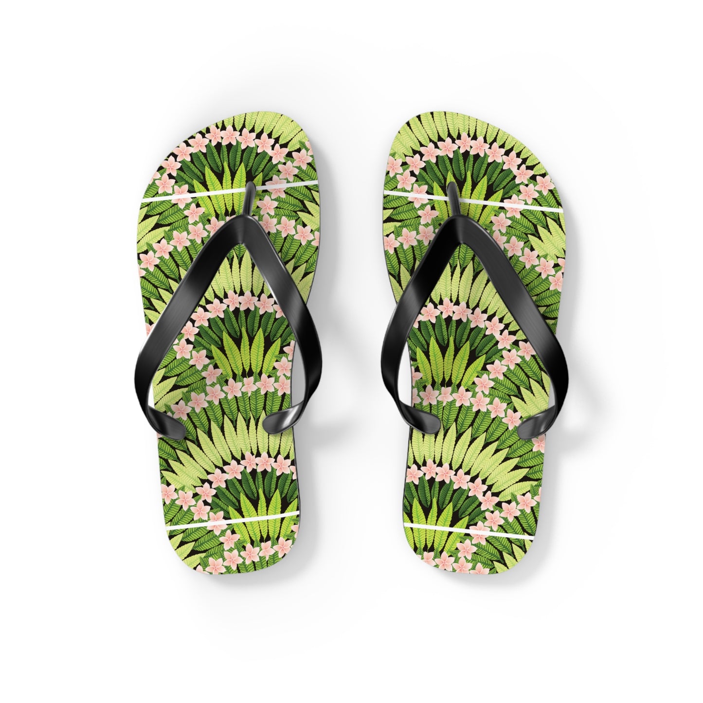 Flip Flops - Plumeria and Palms, Lime