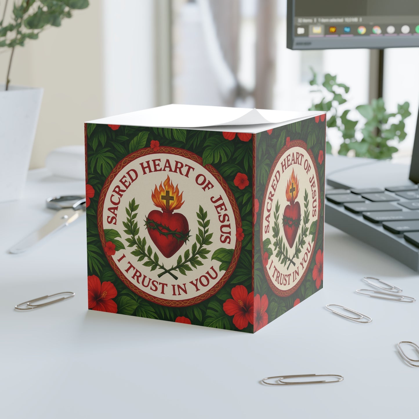 Religious Note Cube - Sacred Heart of Jesus Prayer