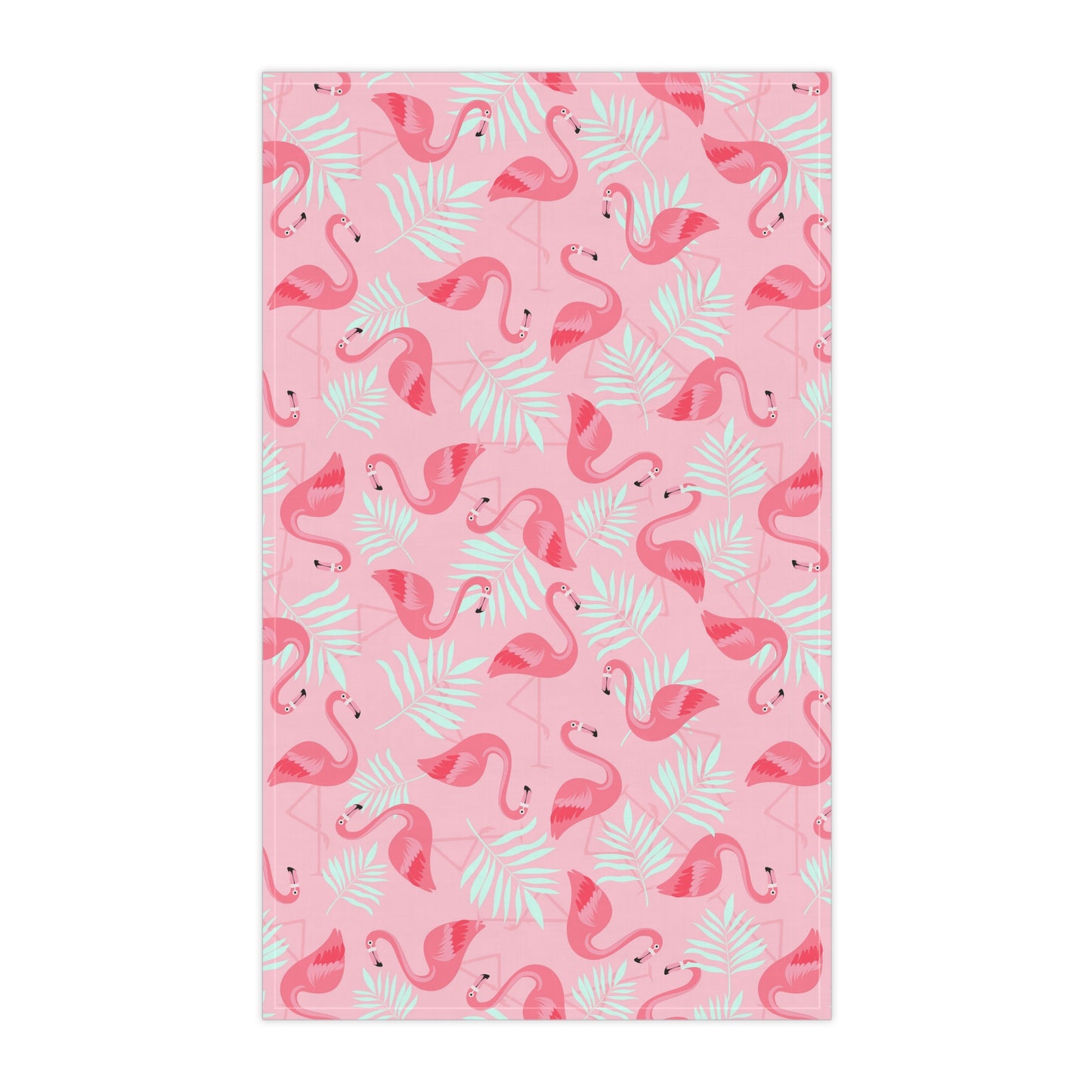 Tea Towels (cotton, poly) - Flamingo and White Palms