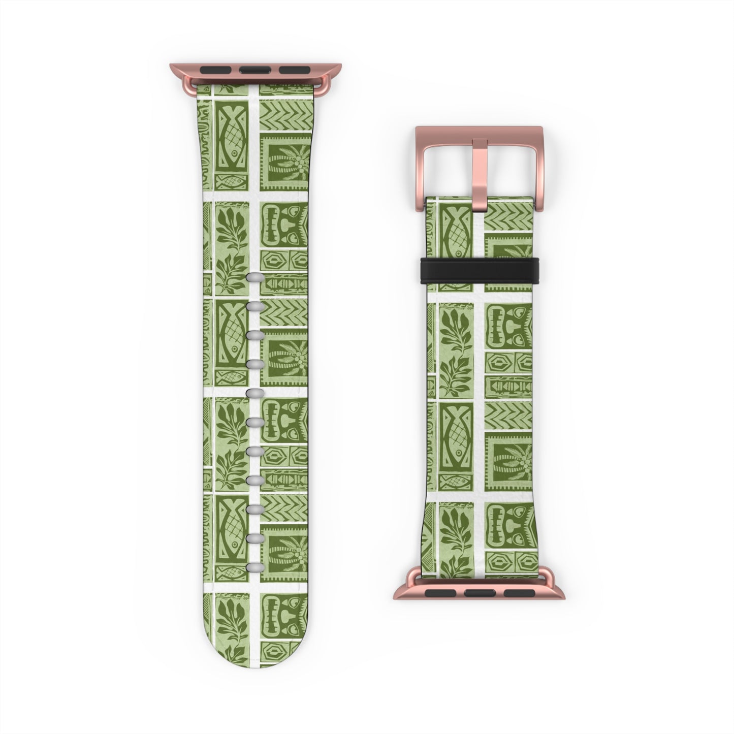 Apple Watch Band - Green Tiki Motifs