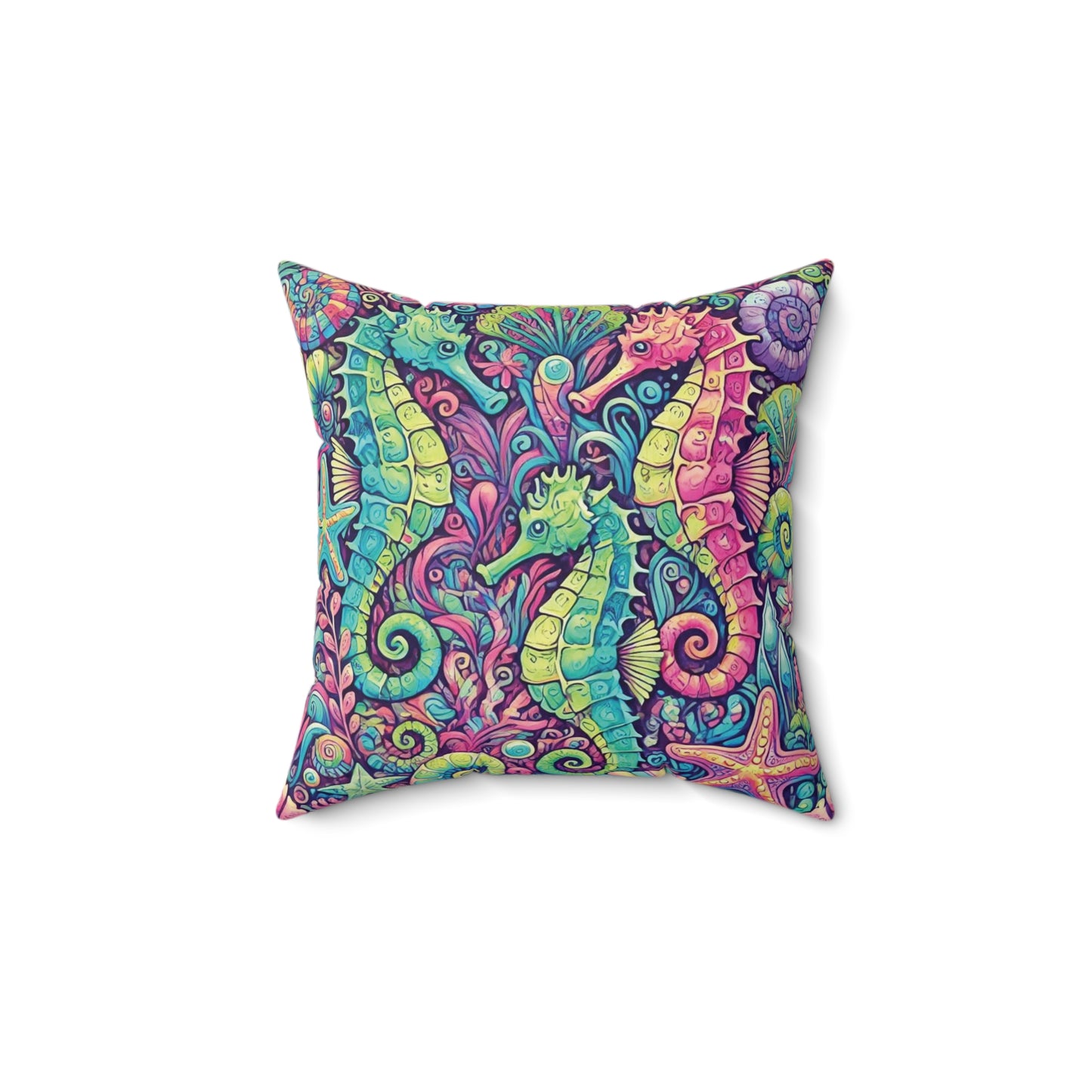 Decorative Pillow - Accent Cushion, 4 Sizes / Seahorse Trio