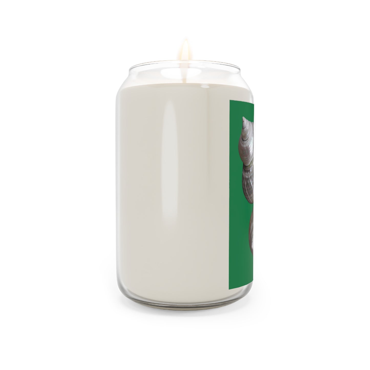 Scented Candle, 13.75oz - White Nautilus Trio, dark green