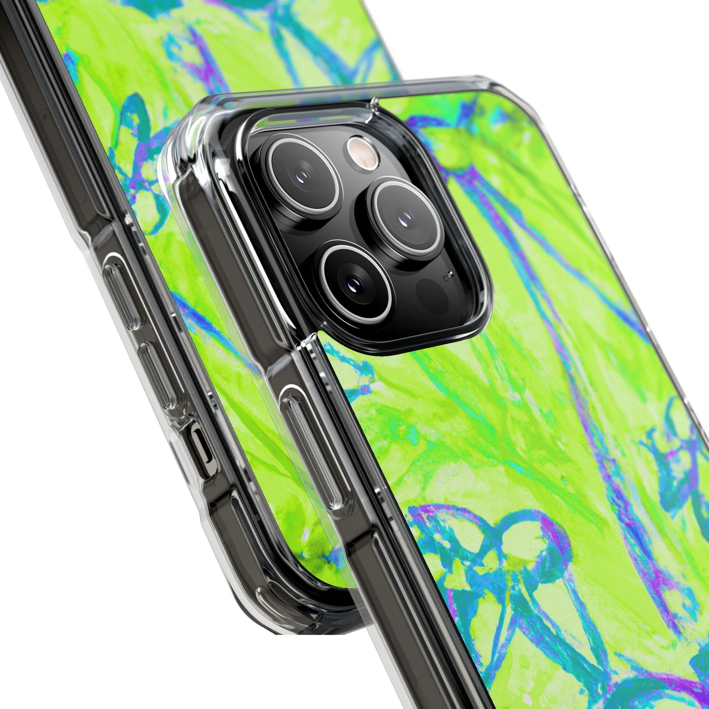 Tropical Doodles/Lime Magnetic Clear Phone Case, Many Models