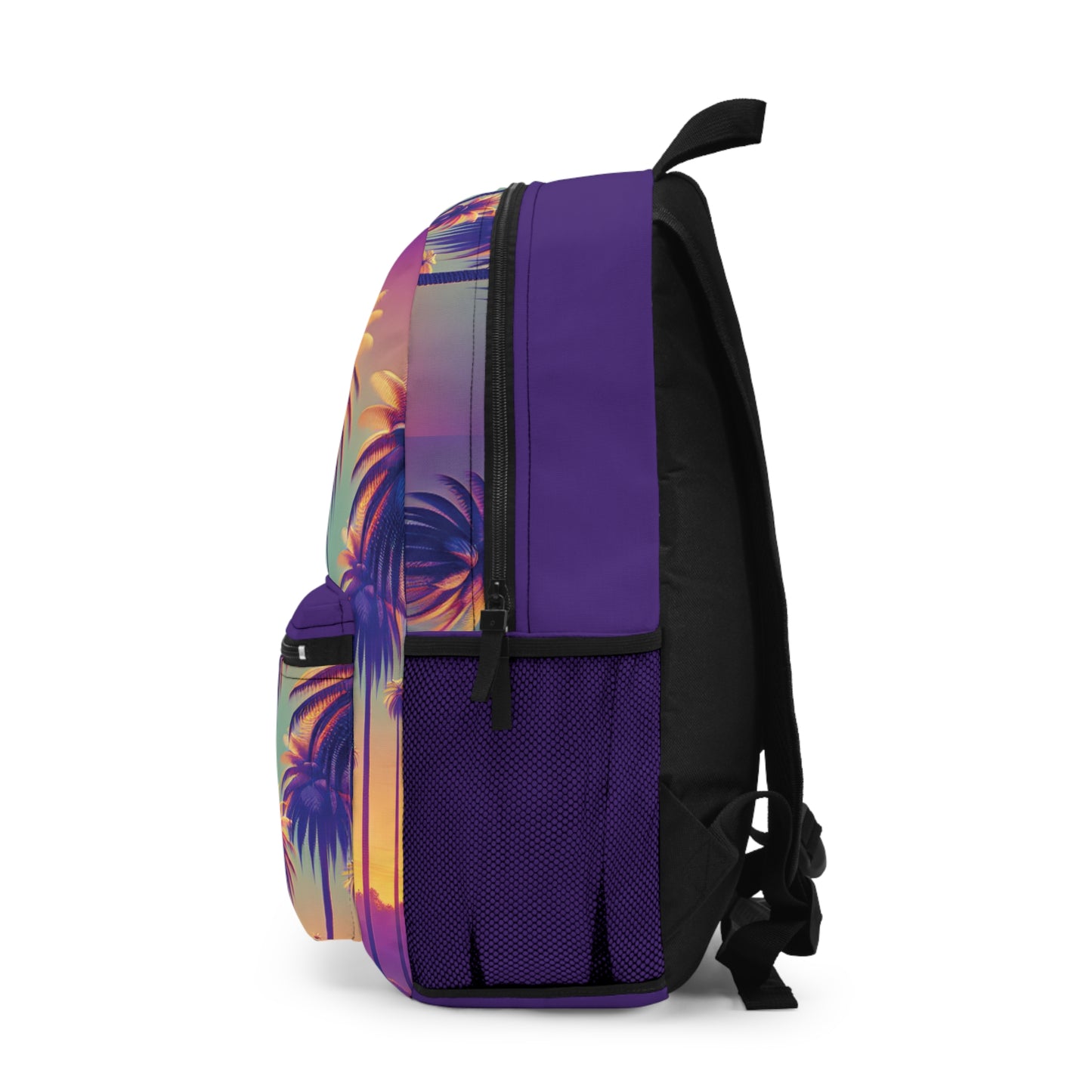 Tropical Backpack  / Sunset Palms, Purple