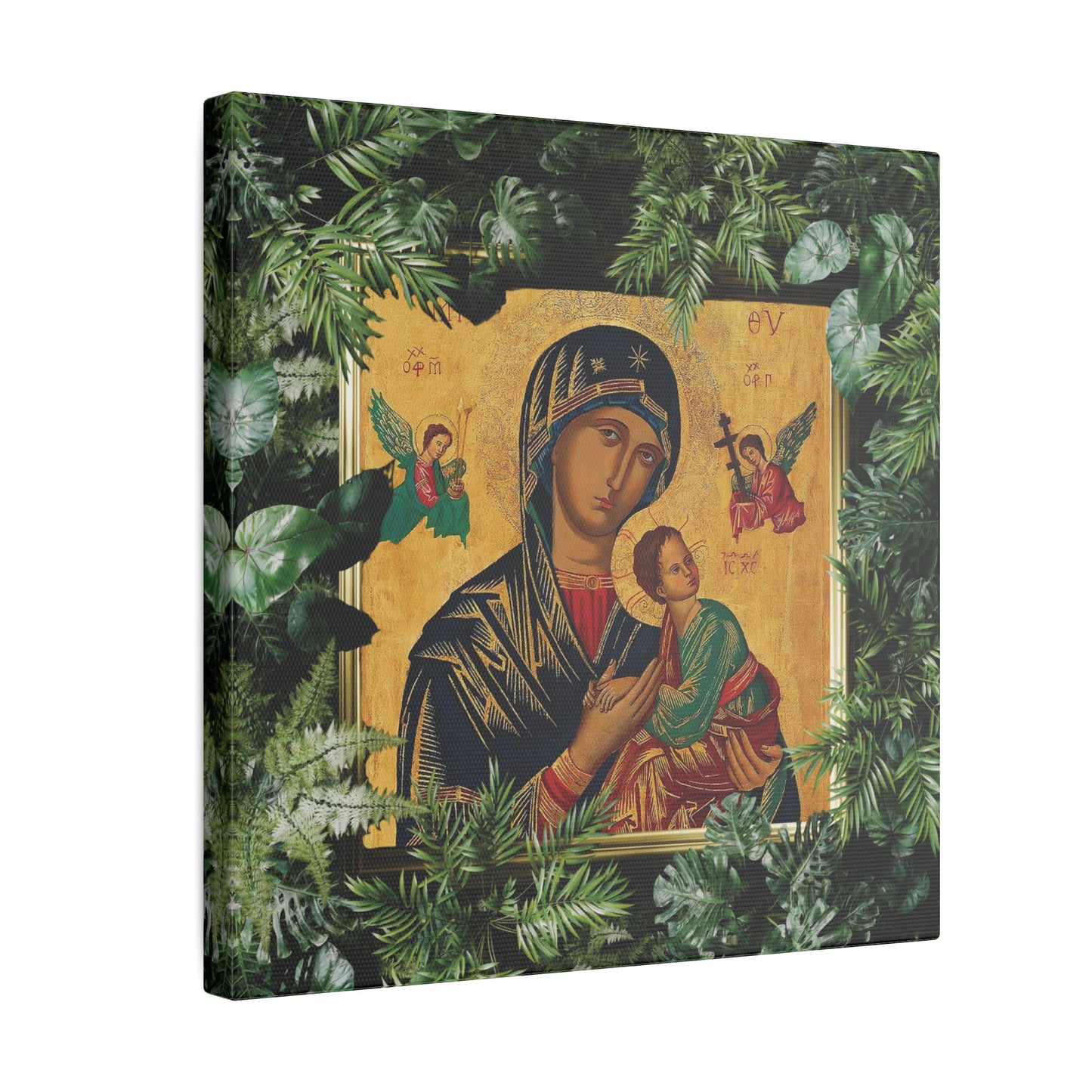 "Tropical Our Lady of Perpetual Help" Canvas Artwork - Stretched Canvas Print / Virgin Mary