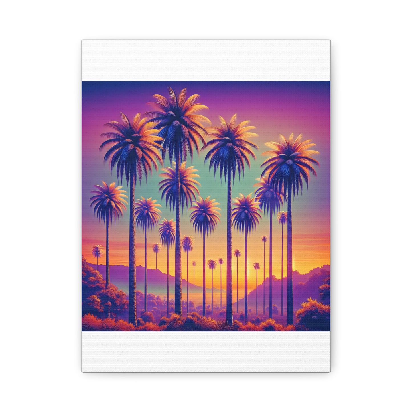 Matte Canvas, Stretched, Various Sizes / Sunset Palms