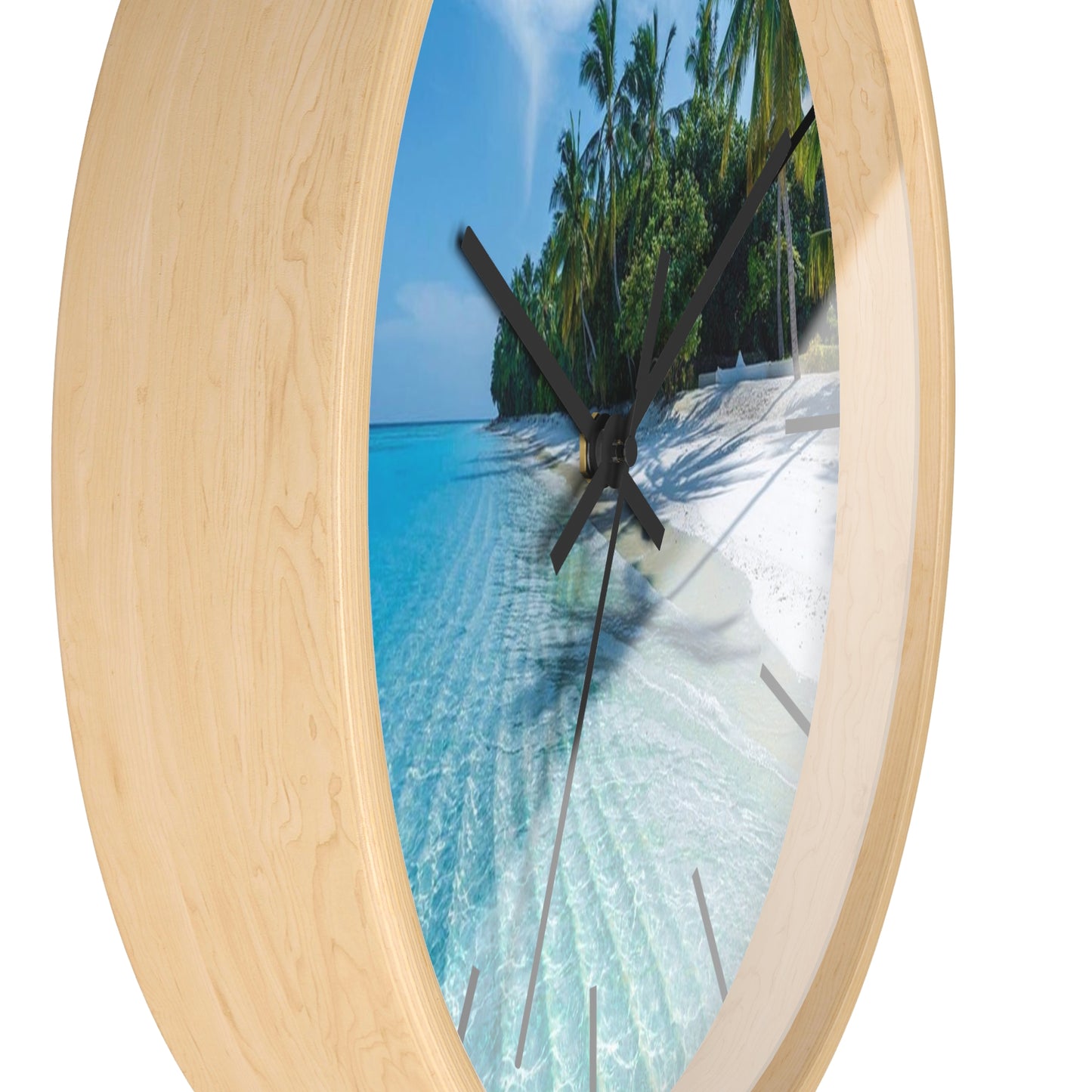 Wall Clock, Calming Private Beach, Hands/Base Variants