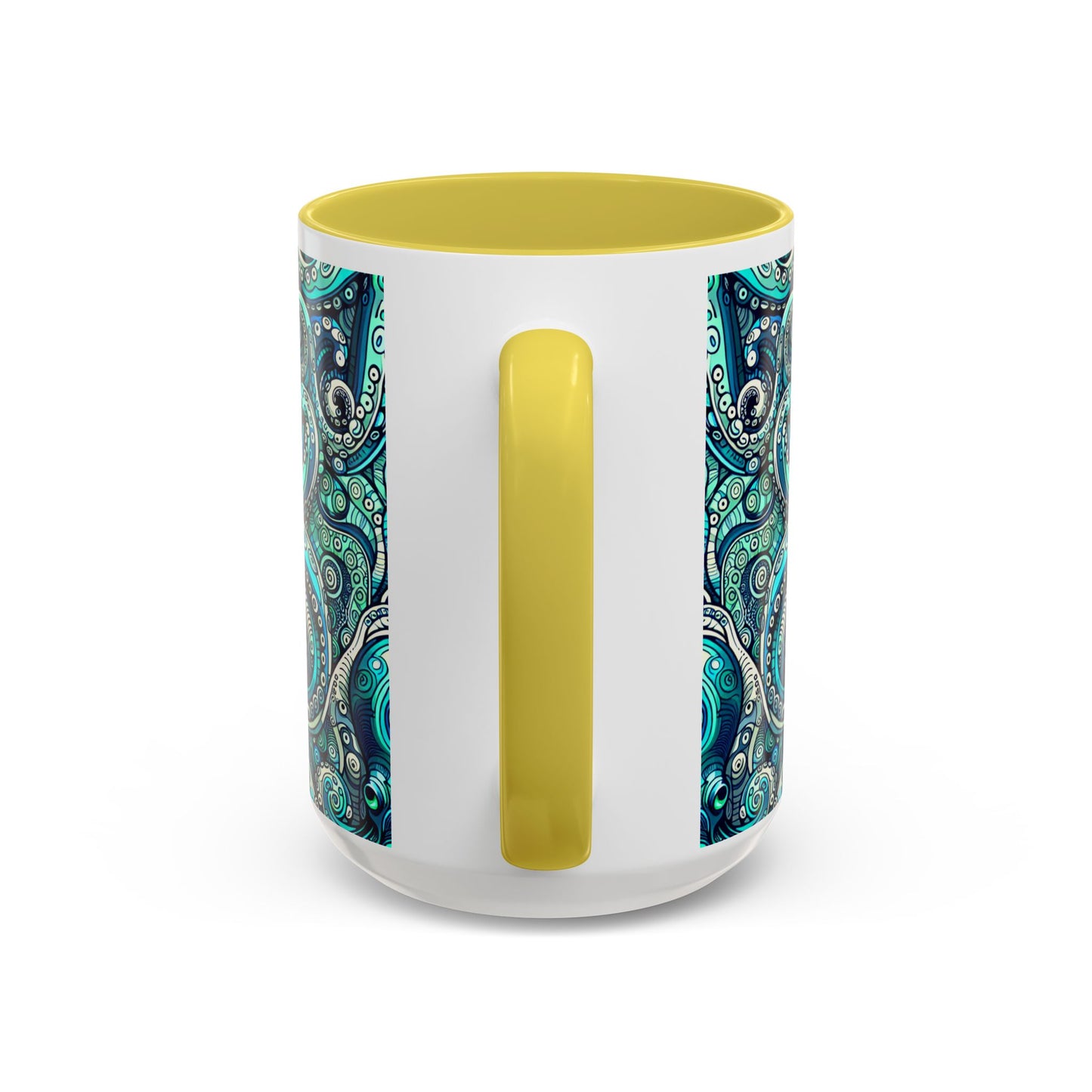 Accent Color Coffee Mug, Many Colors - 11oz & 15oz / Aqua Octopus