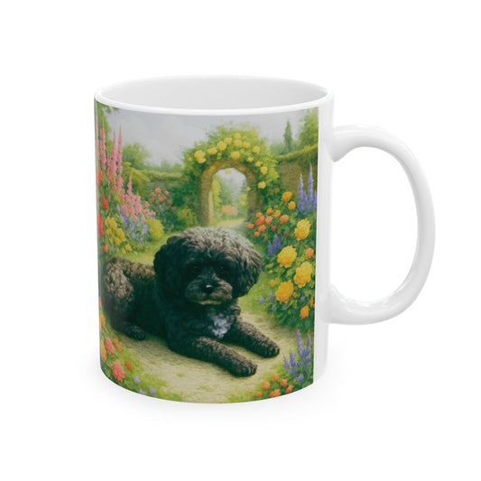 Faye's Dog, Floral Garden Ceramic Mug - Perfect for Tea Lovers, Home Decor, Gift for Gardeners, Colorful Coffee Cup, Morning Motivation