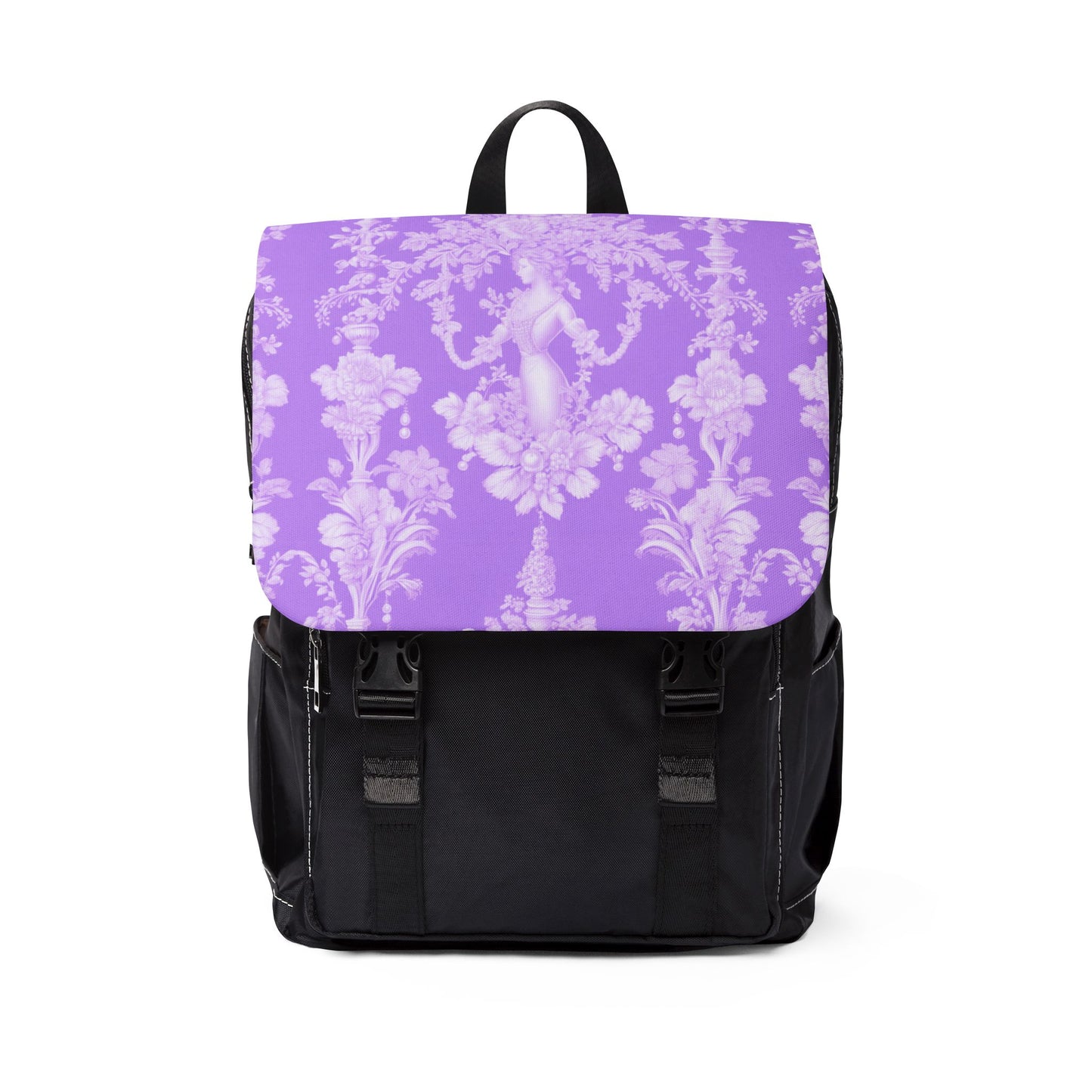 Tropical Casual Backpack - Perfect for Everyday Adventures / Pearl Lady Toile, Purple