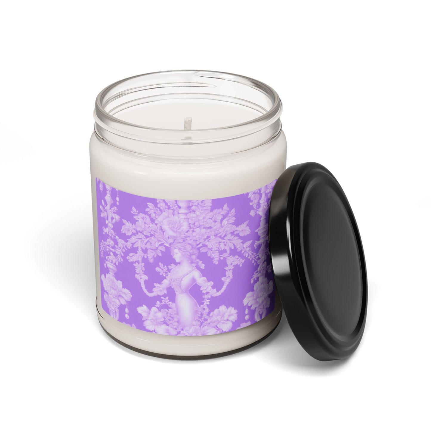 Scented Soy Candle, 9oz, Pearl Lady Toile, Purple