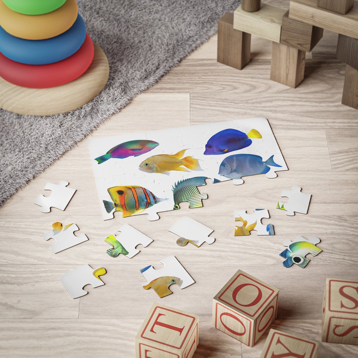 Tropical Kids' Puzzle - 30-Piece Puzzle for Fun and Learning / School of Fish